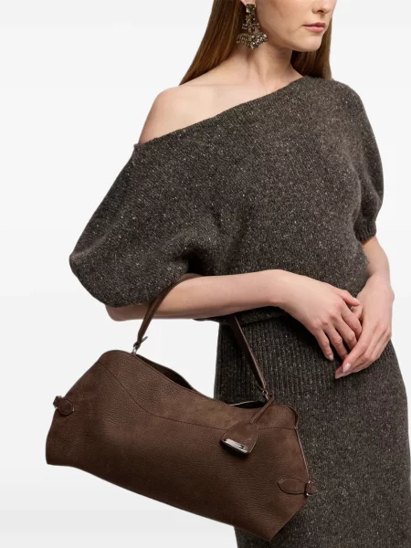 Geantă shopper Ralph Lauren Collection din piele maro
