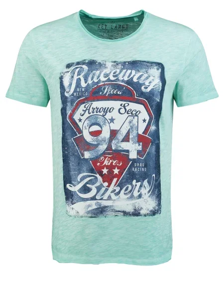Key Largo Tricou KLRaceway bleumarin / verde mentă alb