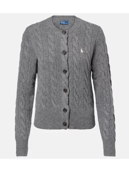 Cardigan Polo Ralph Lauren de lână gri