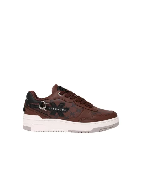 Sneakersy John Richmond skórzane brązowe
