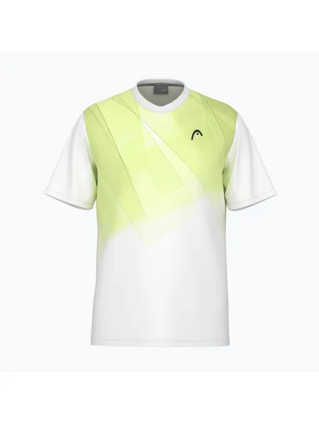 Мъжка тениска за тенис HEAD Topspin print vision m/lime бяло