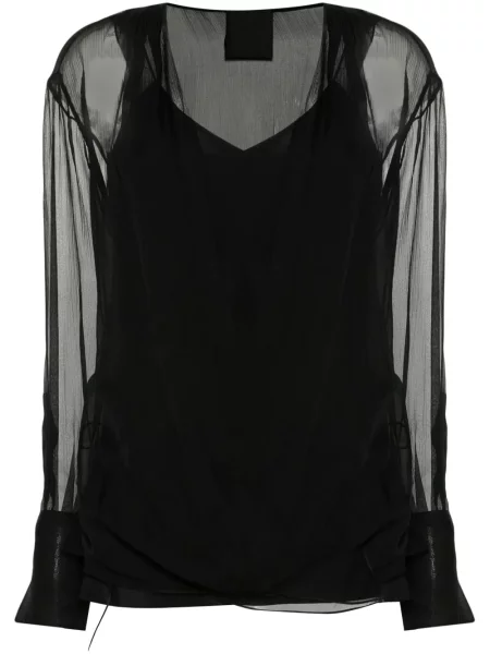 Bluză Givenchy de mătase lungă negru