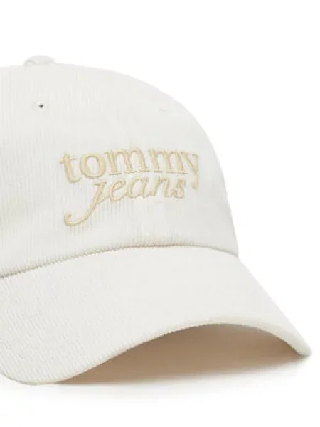 Tommy Jeans Kepurė su snapeliu Script Écru