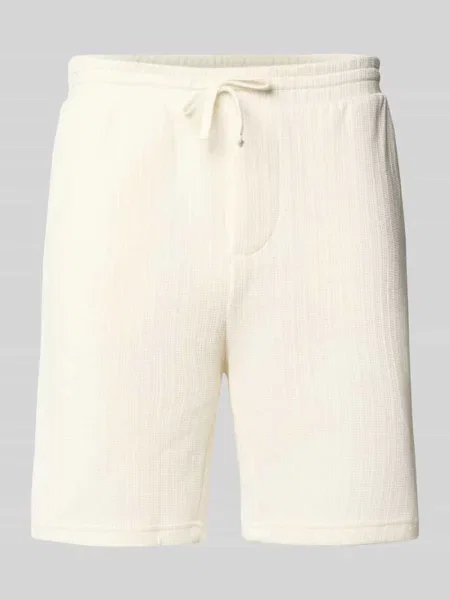 Bermudy o kroju regular fit z fakturowanego materiału model TREY LIFE' Only & Sons białe