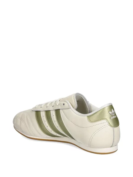 Pruhované klasické zvonové kalhoty Adidas hnědé