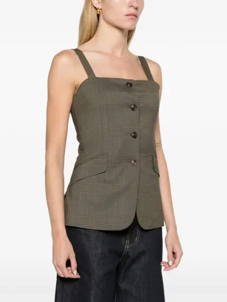 Вълнен кариран елек Max Mara зелено