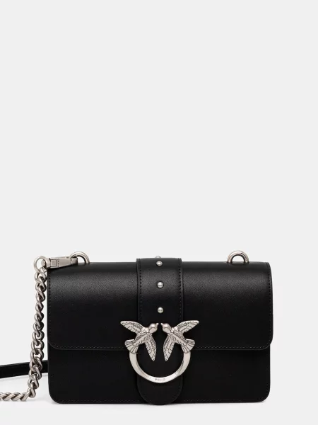 Mała mały torebka skórzana Pinko elegancka czarna