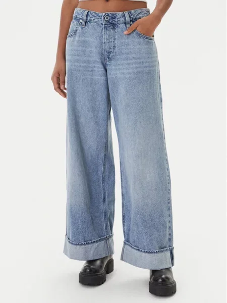 G-Star Raw Jeansy Roxx Błękitny Wide Leg niebieskie