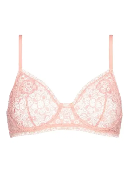 Sutien Eres cu model floral din dantelă roz