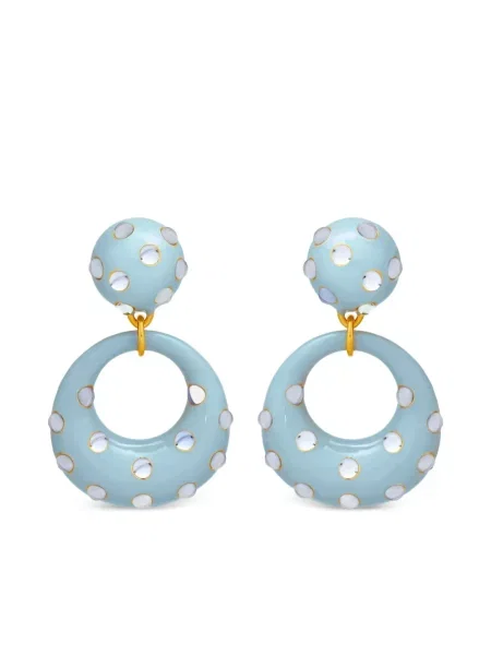 Cercei Oscar De La Renta cu strasuri albastru