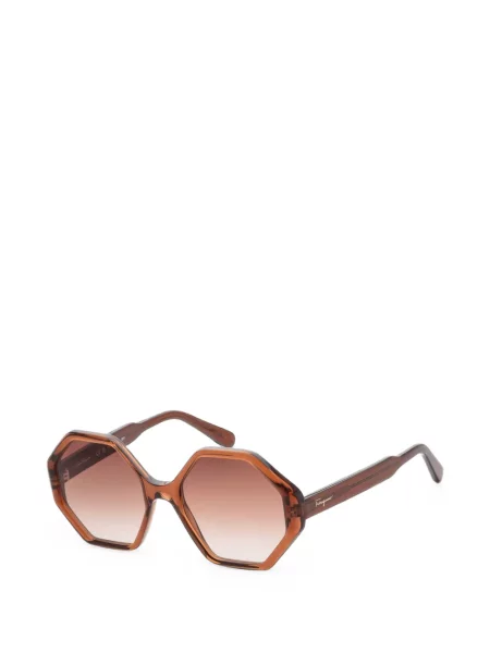 Ochelari de soare Ferragamo Eyewear cu imprimeu geometric maro