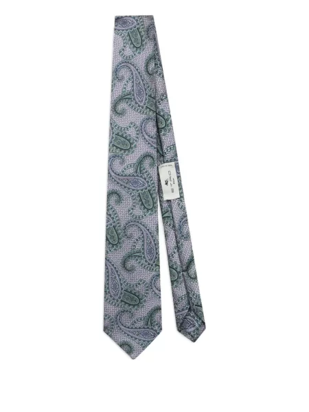 Cravată Etro de mătase cu model paisley albastru