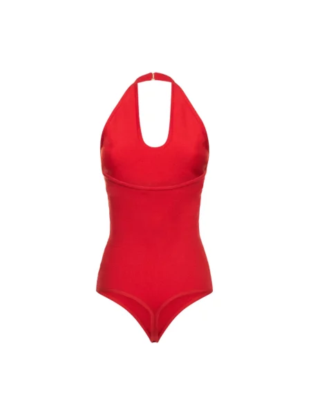 Koszulka Michael Kors z kaszmiru z dekoltem halter czerwona