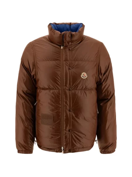 Geacă cu puf Moncler reversibilă albastru