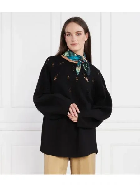 Liviana Conti de lână pulover | oversize fit negru