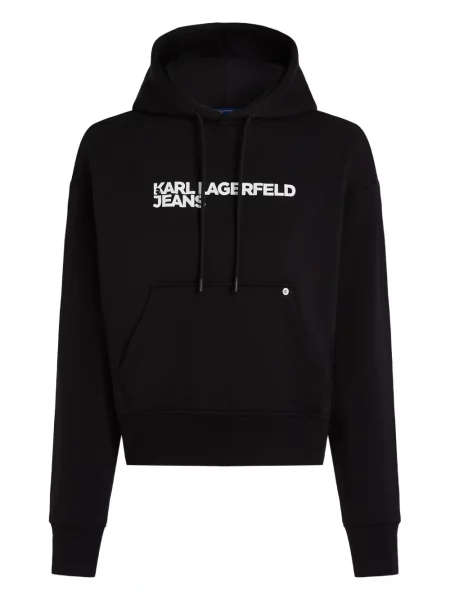 Hanorac cu glugă Karl Lagerfeld Jeans cu imagine negru