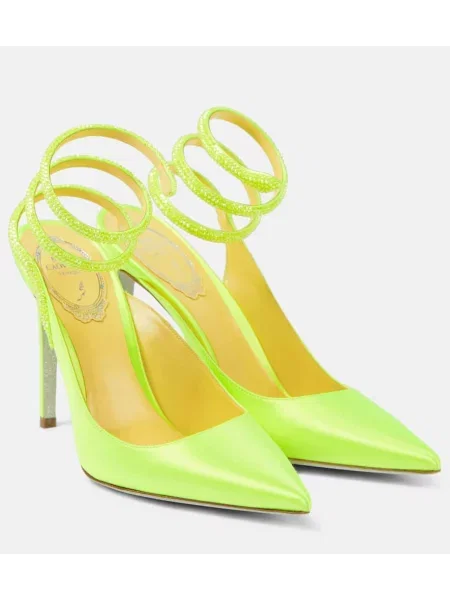 Satenaste salonarji Rene Caovilla s kristali rumena