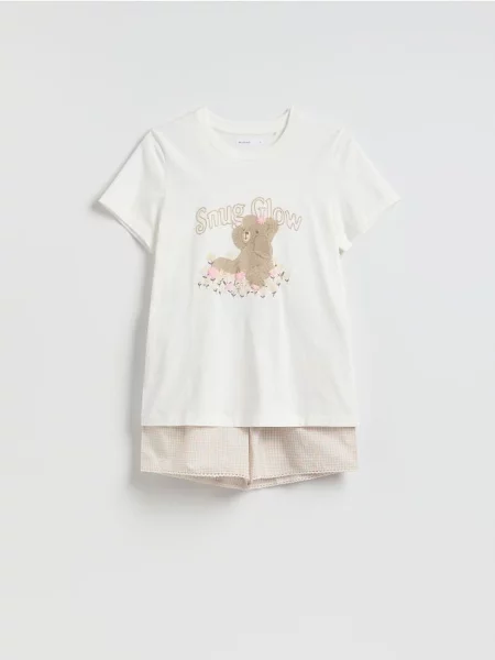 Reserved Pijama din două piese cu ursuleț galben-pal galben