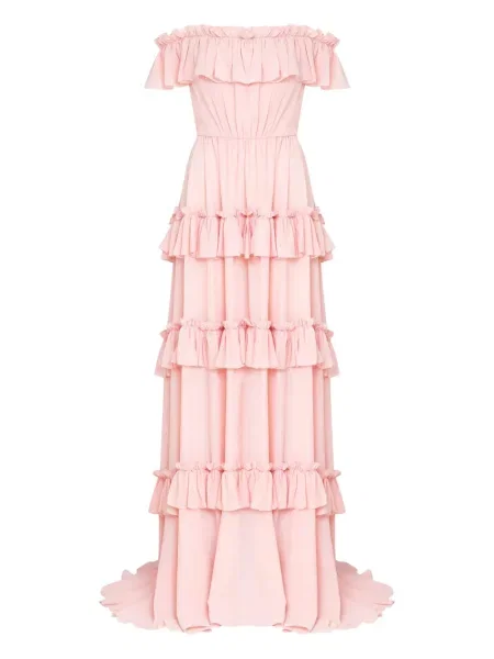 Sukienka Olympiah z odkrytymi ramionami różowa