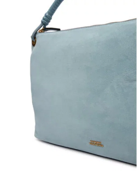 Kabelka Tommy Hilfiger Th Statement Leather Bag Suede Světle modrá