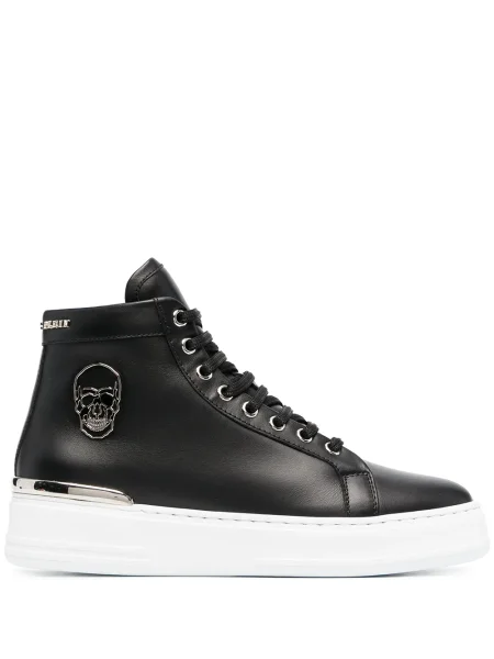 Sneakerși Philipp Plein din piele negru