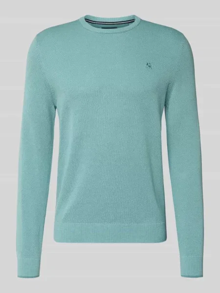 Sweter z dzianiny z wyhaftowanym logo Lerros