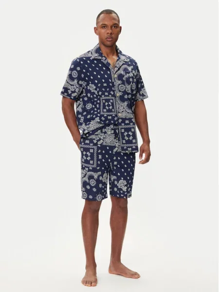 Polo Ralph Lauren Pižama Mornarsko modra