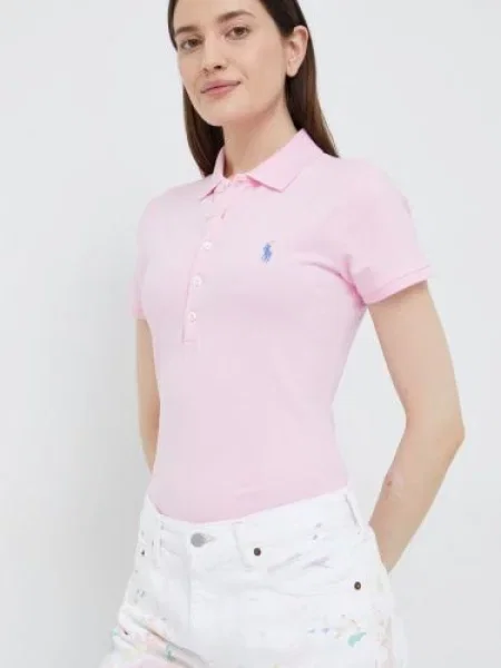 Polo tričko Polo Ralph Lauren s límečkem růžová