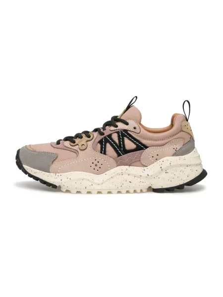Sneakersy Flower Mountain skórzane w kwiatki różowe
