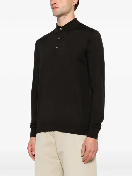 Lung tricou polo éphémère maro