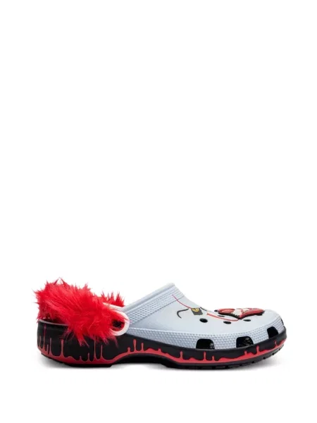 Saboți Crocs cu blană gri