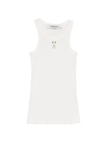 Prsluk Kimhekim sa perlicama bijela