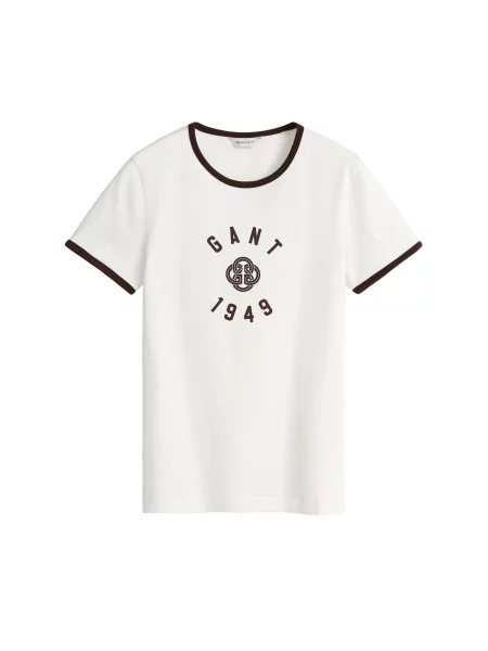 GANT Tricou negru alb