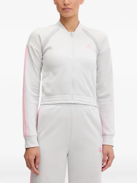 Ριγέ τρέξιμο σετ φόρμας Adidas με σχέδιο γκρι