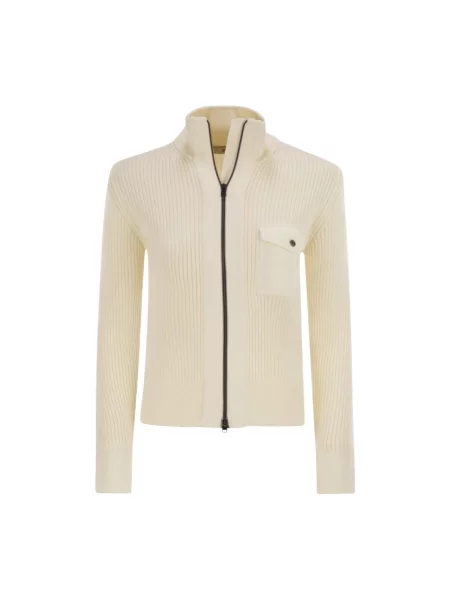 Kardigan Herno wełniany ze stójką biały