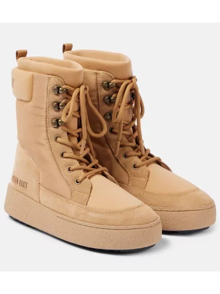 Botine Moon Boot din piele de căprioară bej