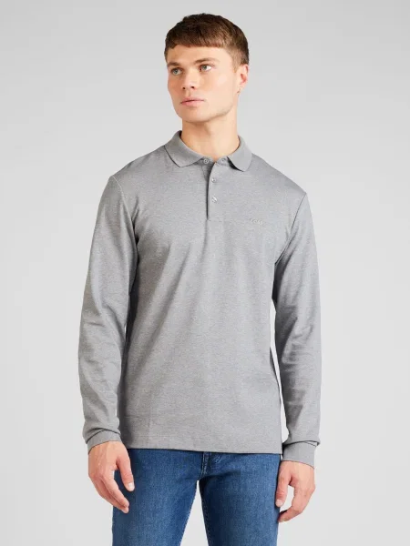 BOSS pletena polo majica Pado 30 siva