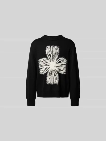 Sweter z prążkowanymi wykończeniami Isnurh czarny