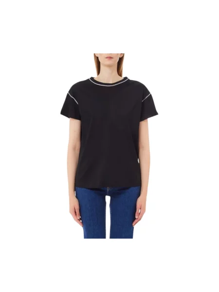 Koszulka z nadrukiem Liu Jo z kryształkami czarna