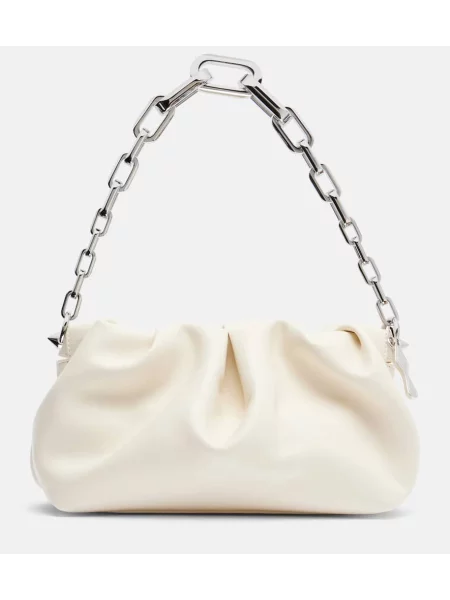 Geanta de piele Christian Louboutin din piele alb