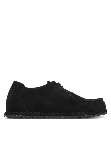 Половинки обувки от велур Birkenstock Utti Lace черно