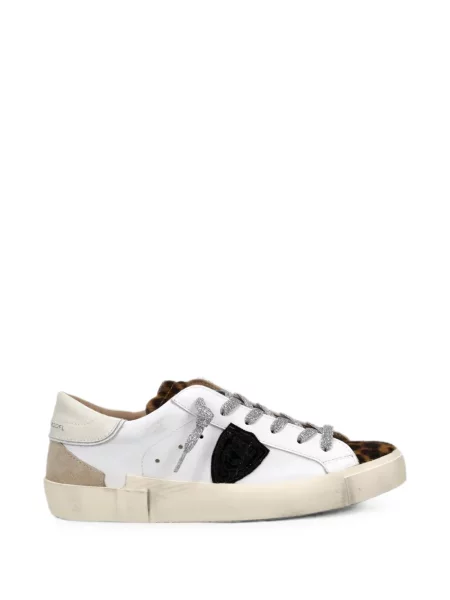 Sneakerși Philippe Model Paris cu imagine cu model leopard alb