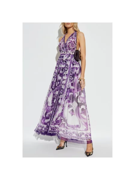 Sukienka Dolce And Gabbana fioletowa