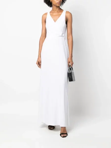 Μακρύς φόρεμα Lauren Ralph Lauren κρουαζέ λευκό