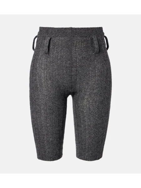 Volnene kratke hlače Prada siva