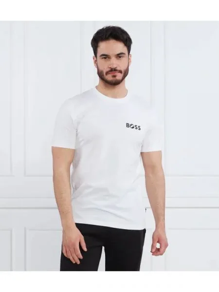 BOSS BLACK Tricou Tiburt alb