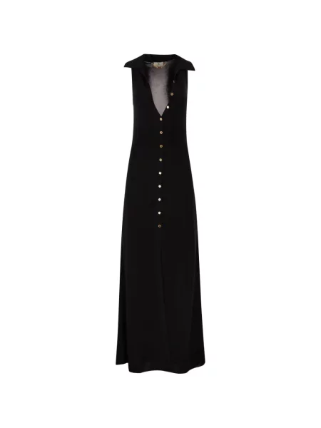 Костюм макси рокля Elisabetta Franchi без ръкави черно