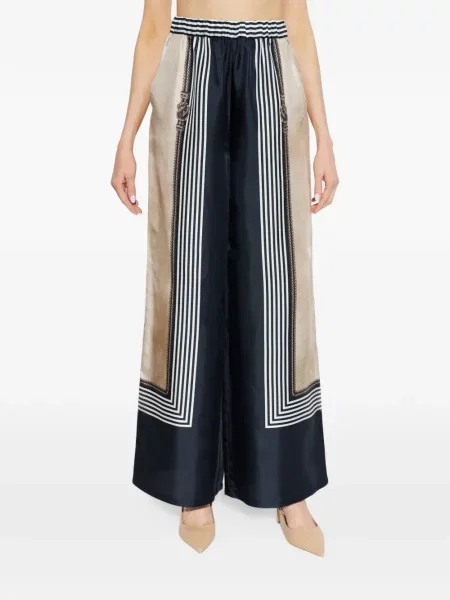 Μεταξωτός παντελόνι palazzo Max Mara μπλε
