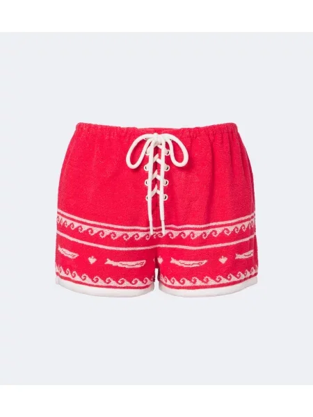 Pantaloni scurți Posse din material terry roșu