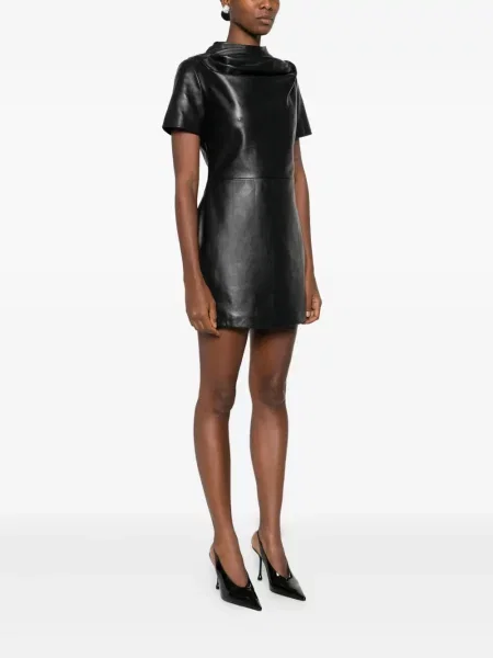 Rochie mini Giuseppe Di Morabito din piele drapată de costum negru
